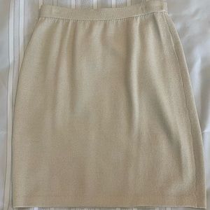 Vintage St. John Collection By Marie Gray Cream Knit Straight Skirt Size 10